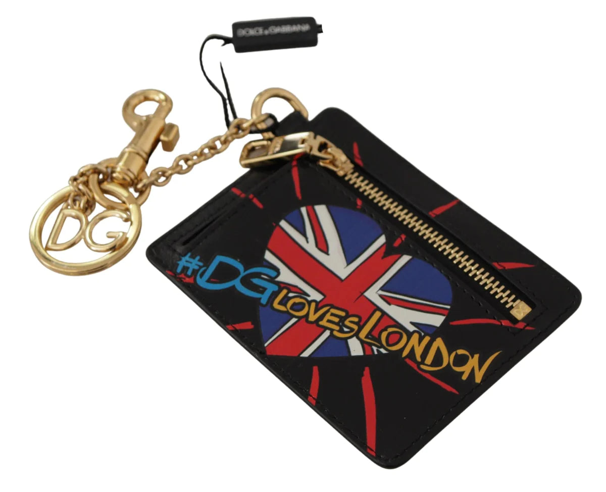 Dolce & Gabbana Dolce & Gabbana Black Leather #DGLovesLondon Keyring Cardholder Coin Case