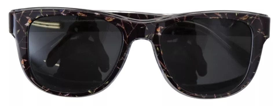 Lunettes de soleil Dolce &amp; Gabbana en plastique noir avec verres miroir gris DG4284-F