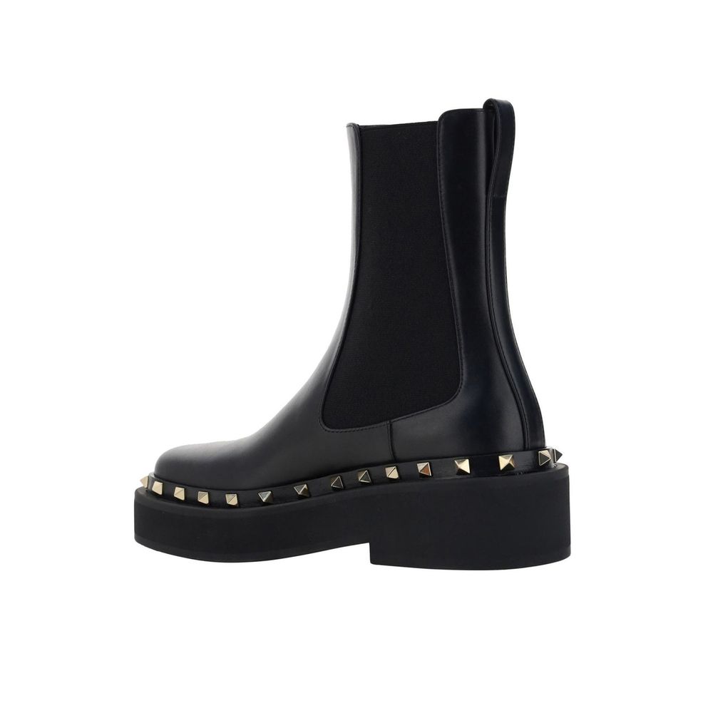 Valentino Garavani Black Calfskin Chelsea Boots