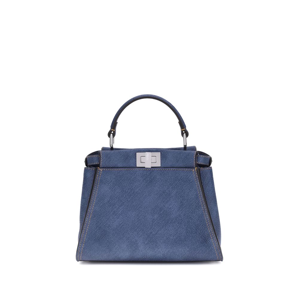 Fendi Blue Calf Leather Bos Taurus Shoulder Bag
