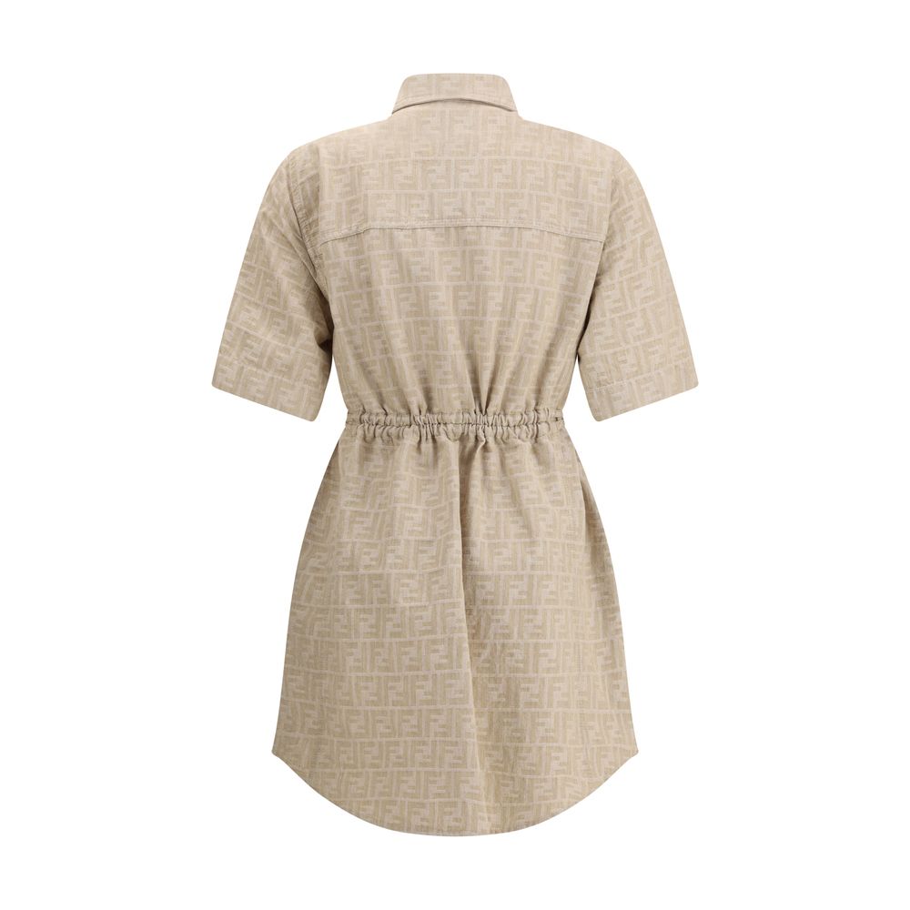 Fendi Beige Cotton Casual Dress