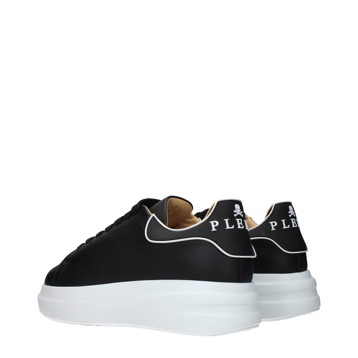 Philipp Plein Black Leather Chunky Sneakers