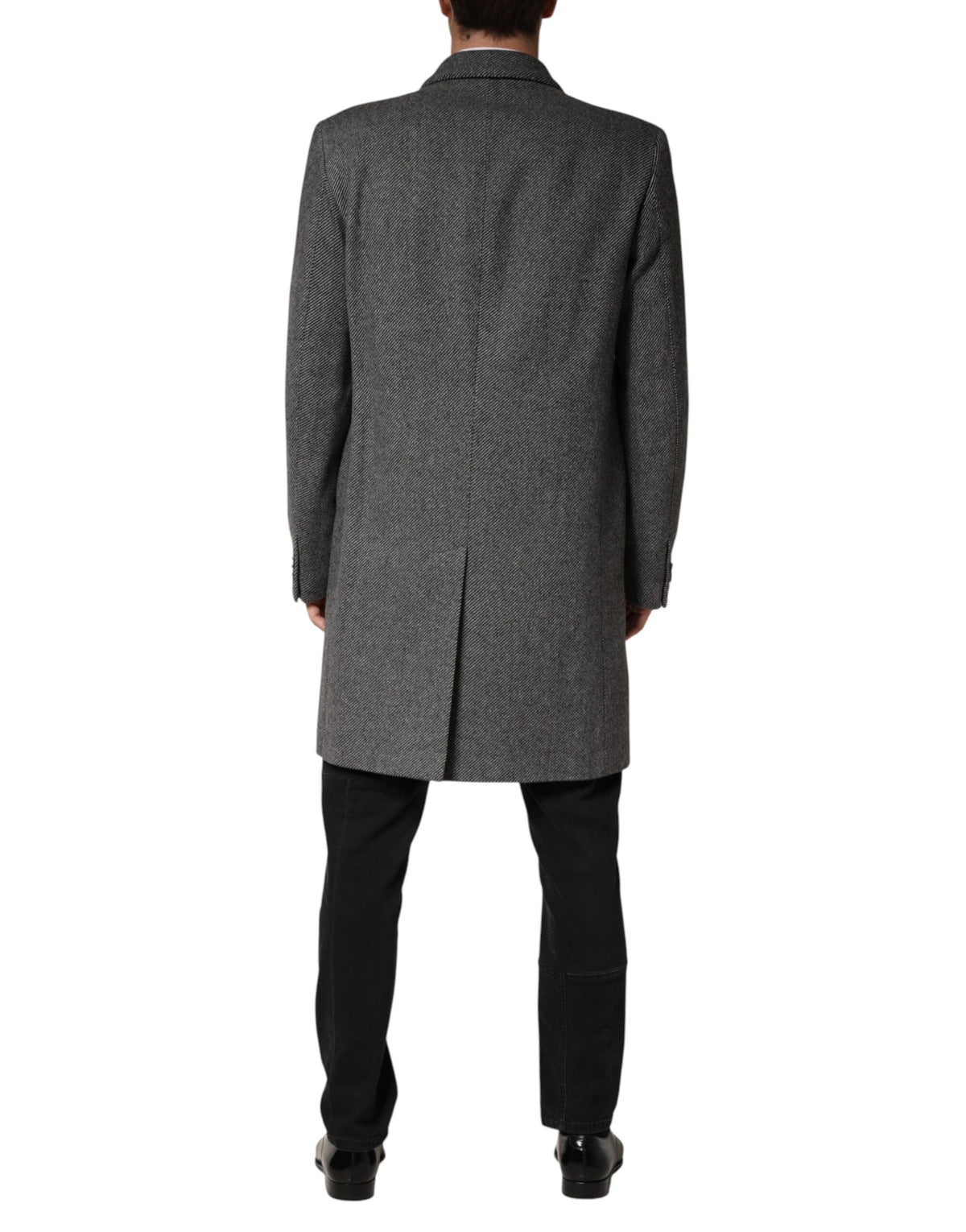 Dolce & Gabbana Gray Single Breasted Men Trench Coat Jacket