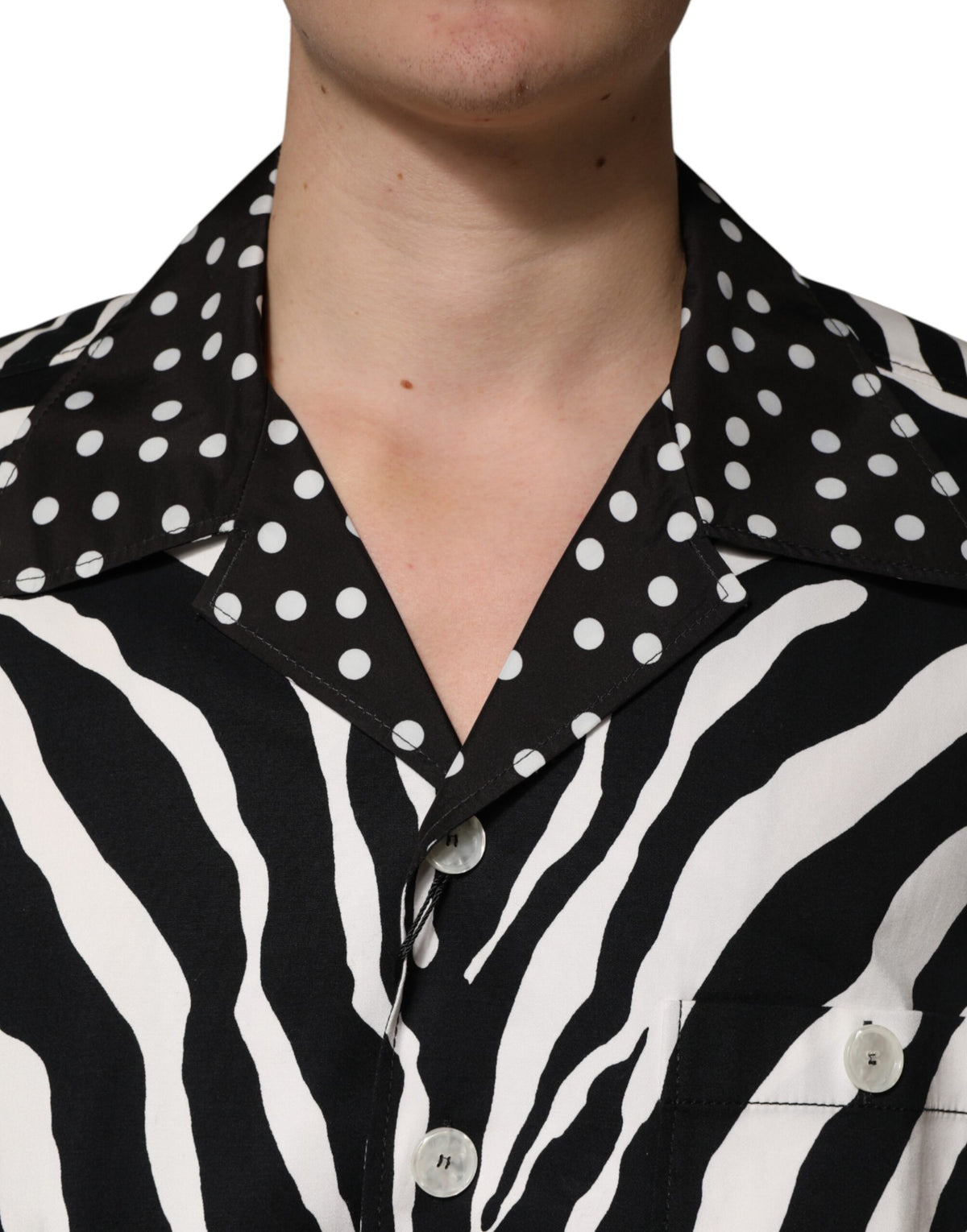 Dolce & Gabbana Black White Zebra ButtonDown Oversize Shirt