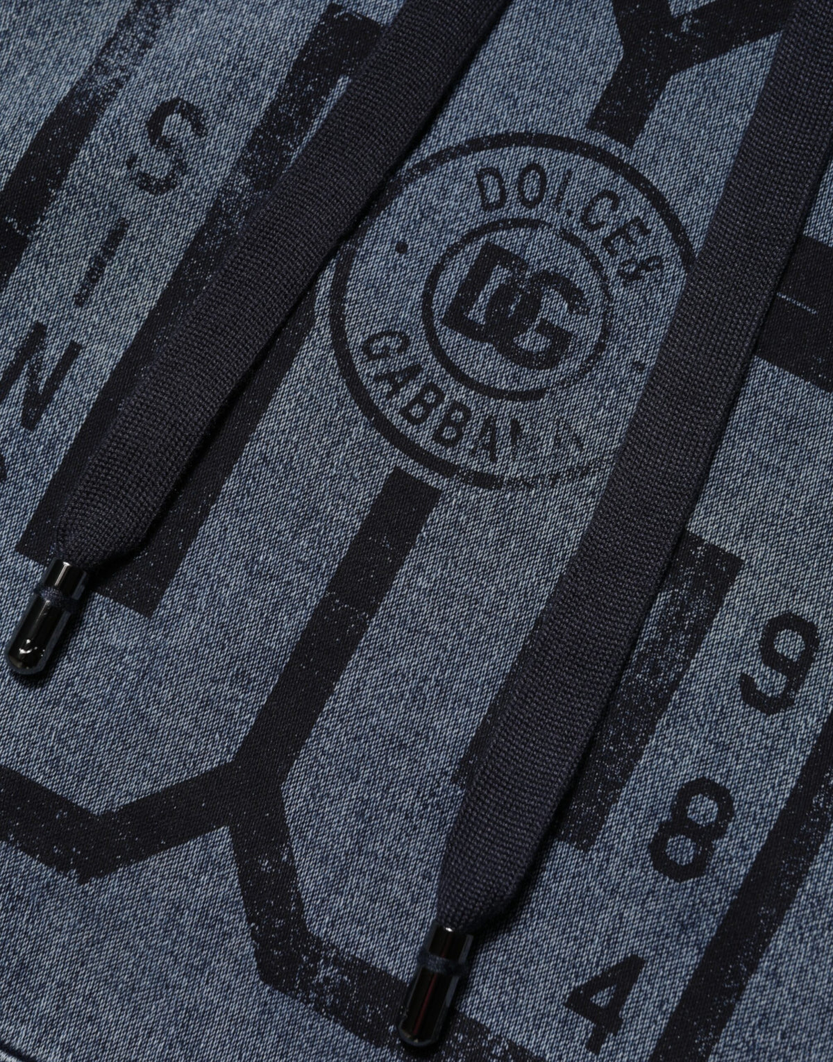 Dolce & Gabbana Blue Cotton Logo Hooded Sweatshirt  Sweater