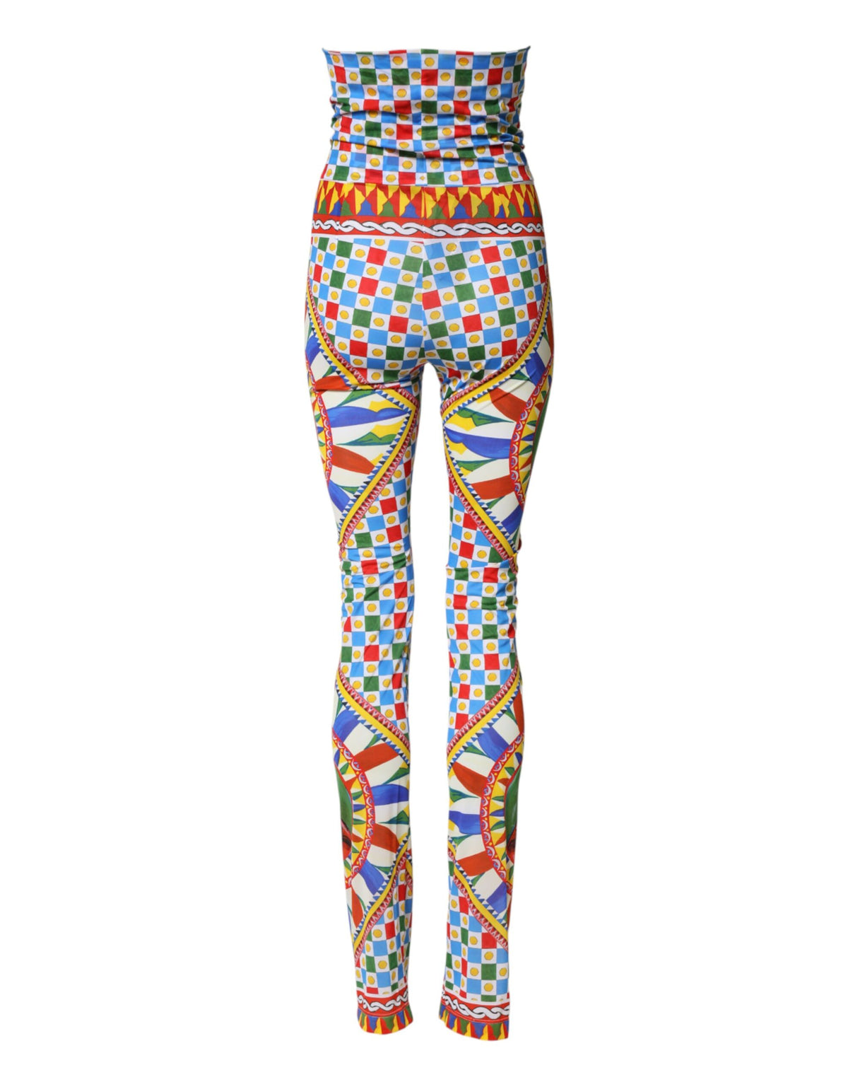 Dolce & Gabbana Multicolor Carretto Leggings High Waist Pants