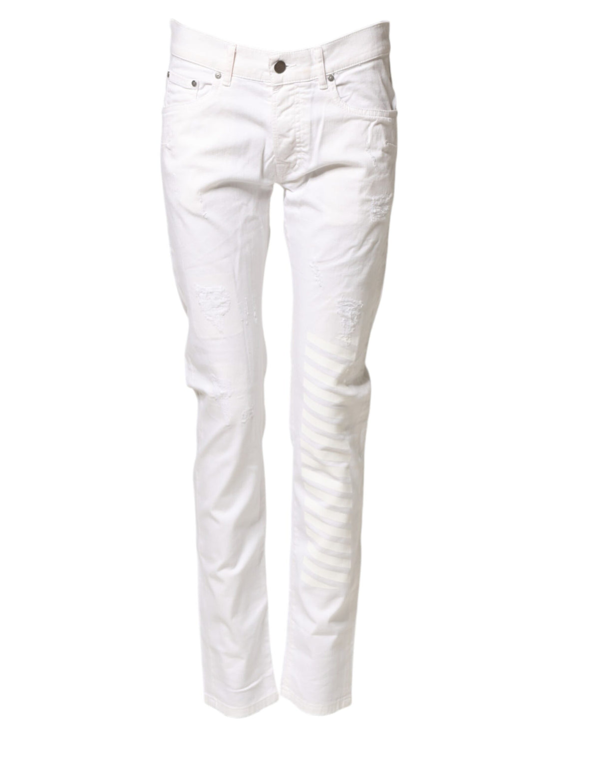 Daniele Alessandrini White Cotton Stretch Skinny Denim Jeans