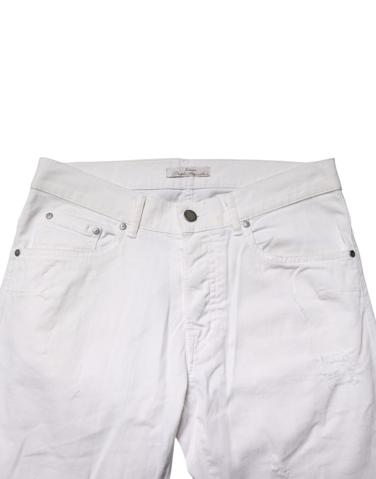 Daniele Alessandrini White Cotton Stretch Skinny Denim Jeans