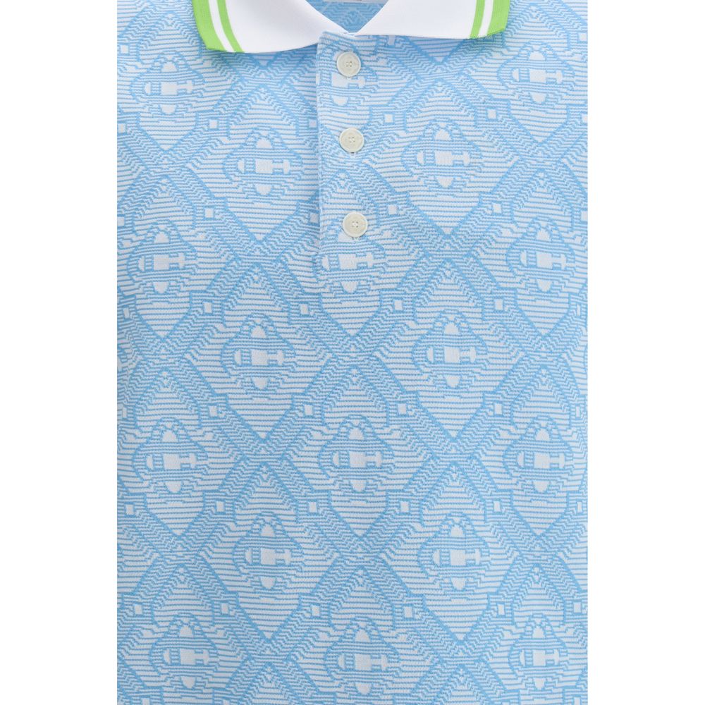 Casablanca Light Blue Cotton Polo Shirt