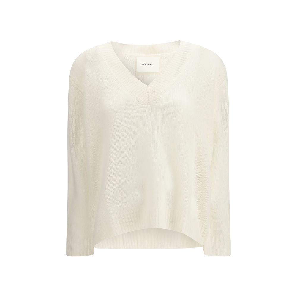 Lisa Yang White Cashmere Sweatshirt
