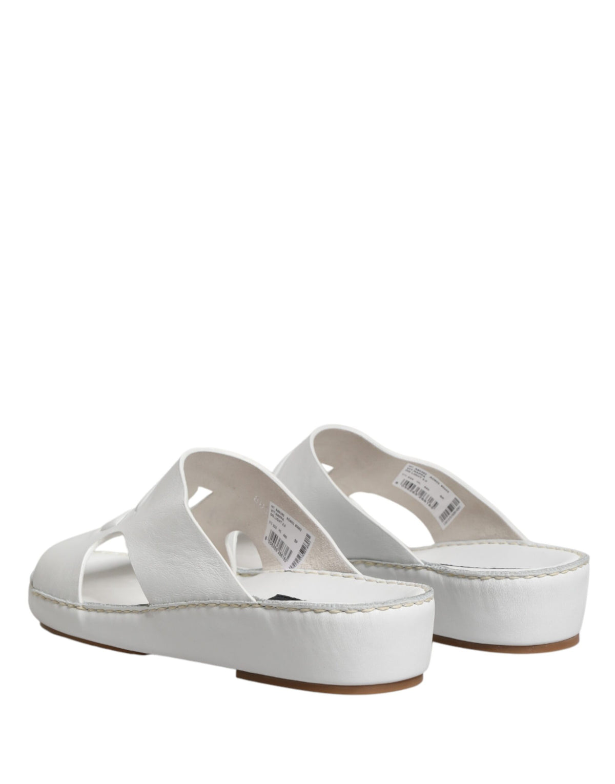 Dolce & Gabbana White DG Cutout Slides Slippers Flats Shoes