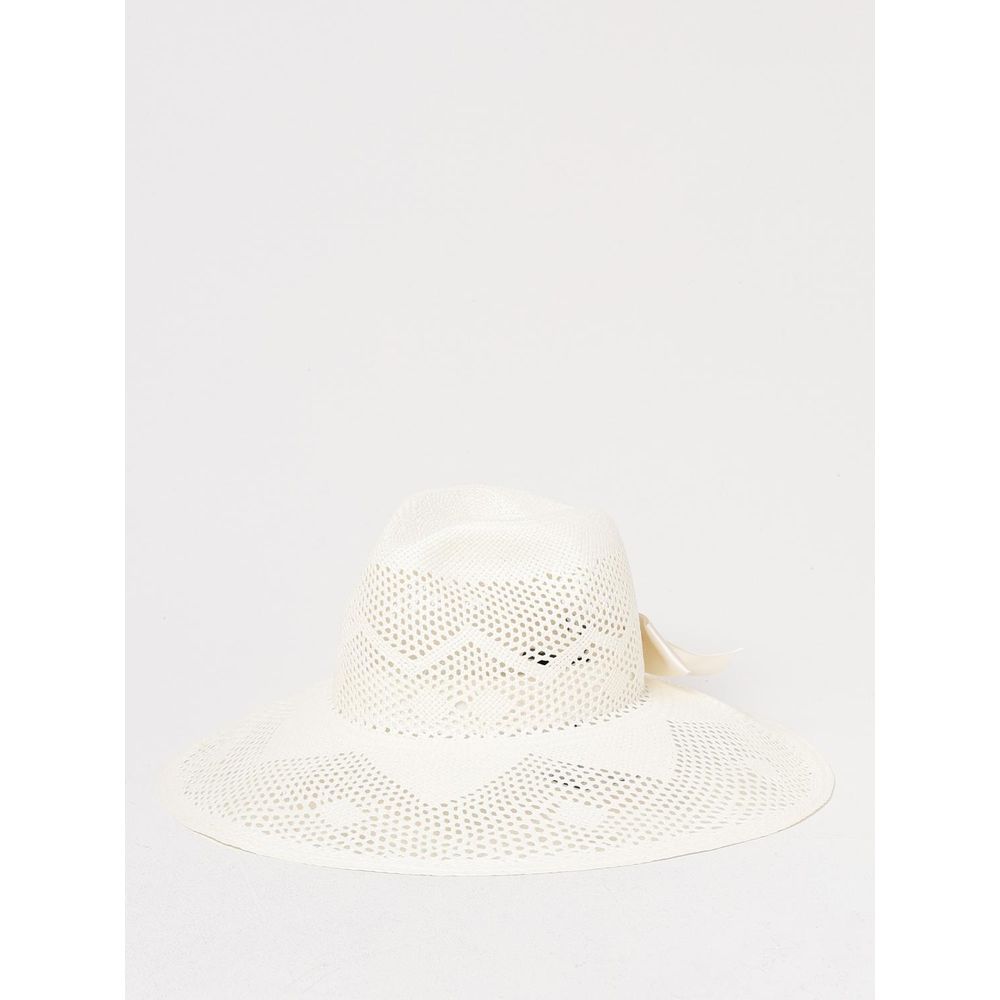 Borsalino White Paper Straw Sunhat
