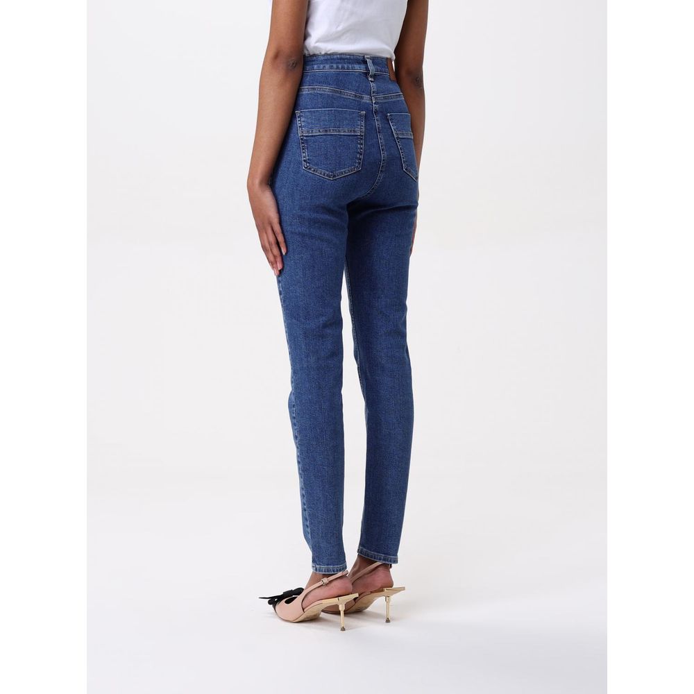 Elisabetta Franchi Blue Denim High-Waisted Jean
