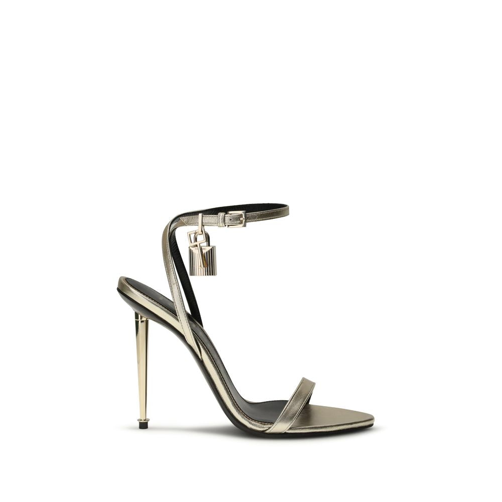 Tom Ford Gold Goatskin Stiletto Heel Sandals