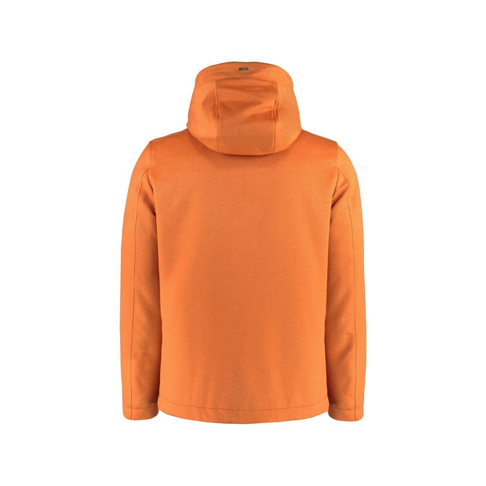Herno Orange Cashmere Full-Length Jacket