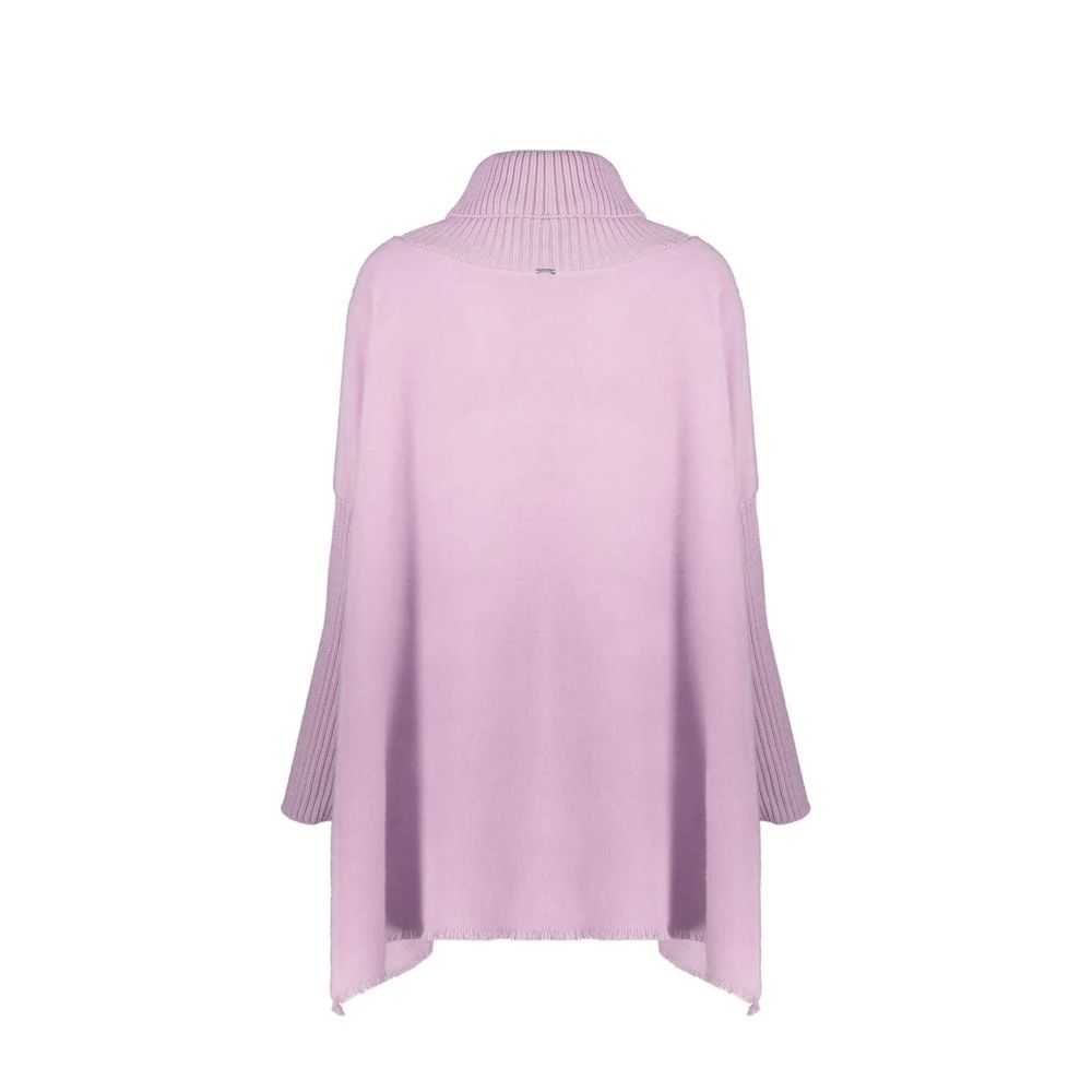 Herno Purple Virgin Wool Poncho