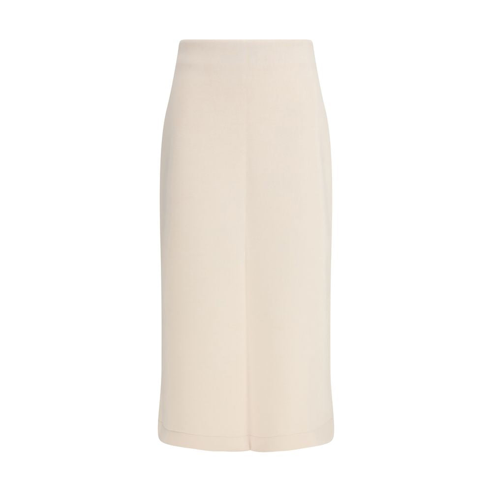 Fabiana Filippi Cream Modal Midi Skirt