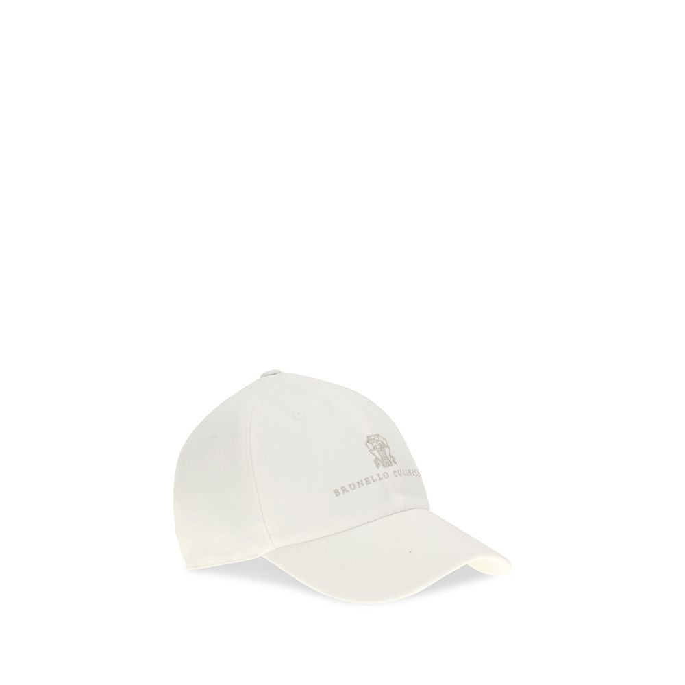 Brunello Cucinelli White Cotton Cap (Baseball Hat)