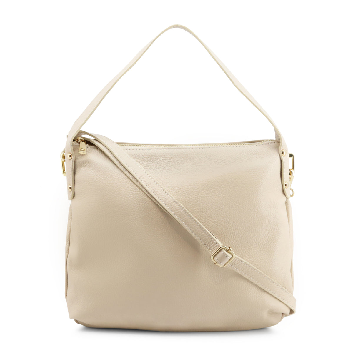Made in Italy White Leather Shoulder Bag