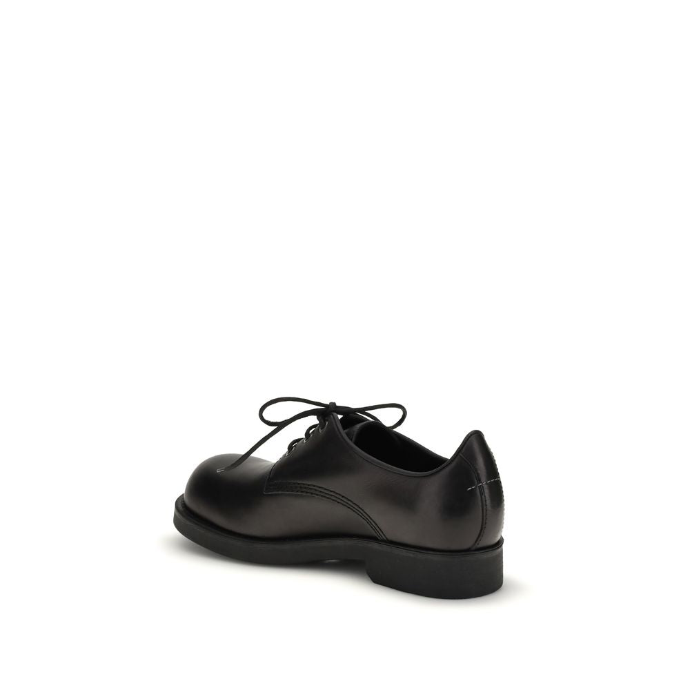 MM6 Black Calf Leather Bos Taurus Oxfords And Derbies