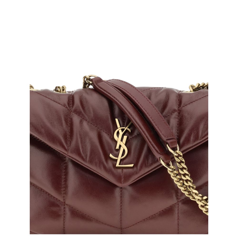 Saint Laurent Bordeaux Calf Leather Bos Taurus Shoulder Bag