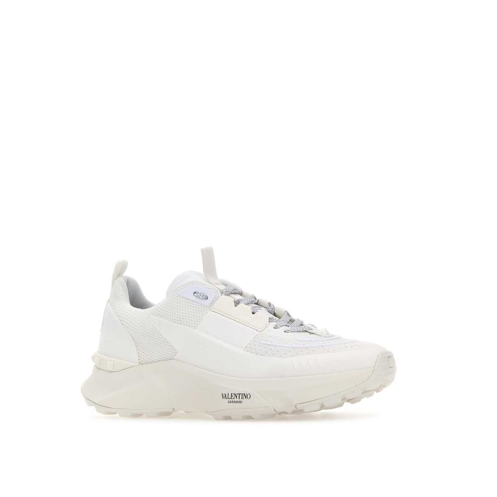 Valentino Garavani White Fabric Athletic Sneakers