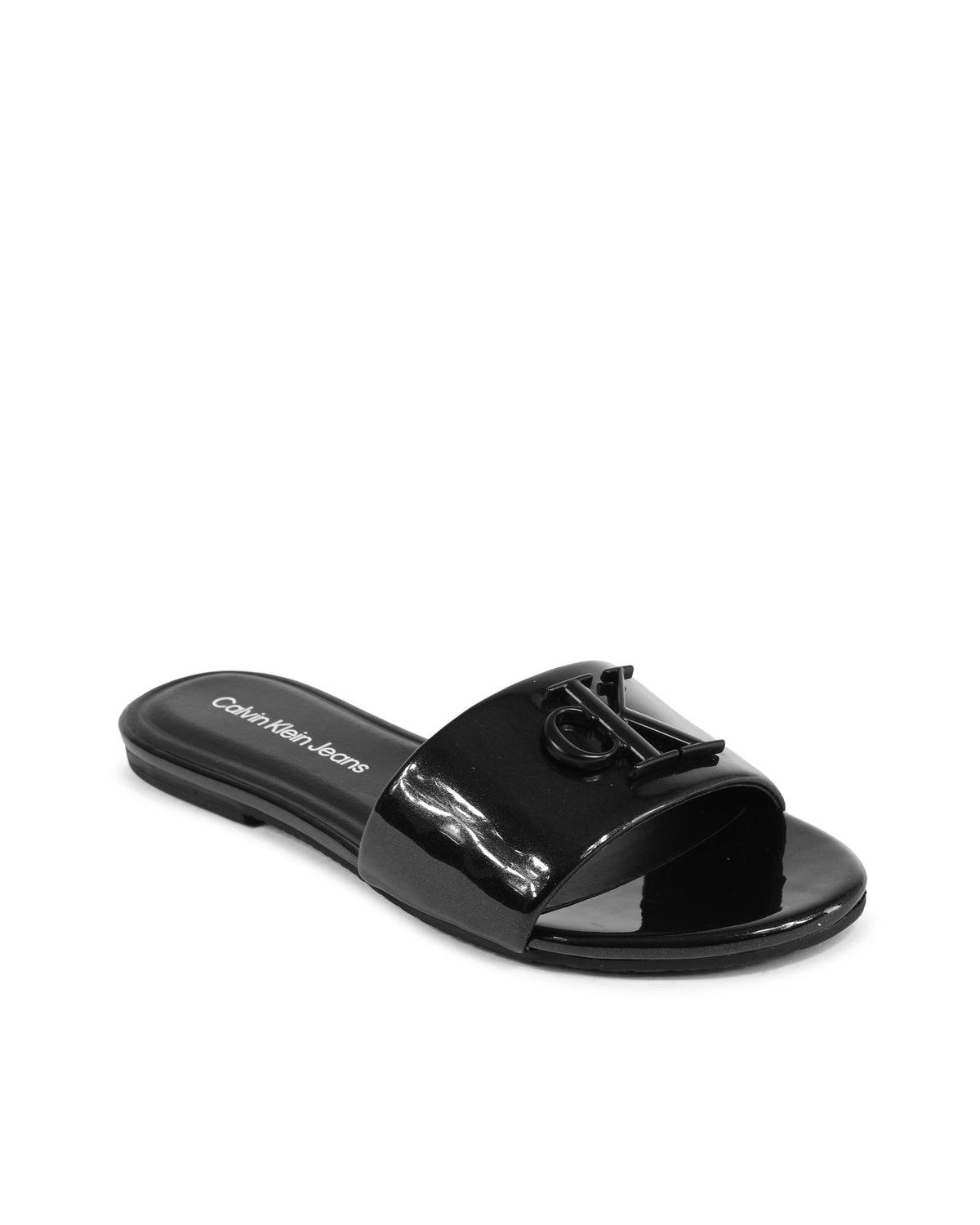 Calvin Klein Black Polyester Flat Sandals