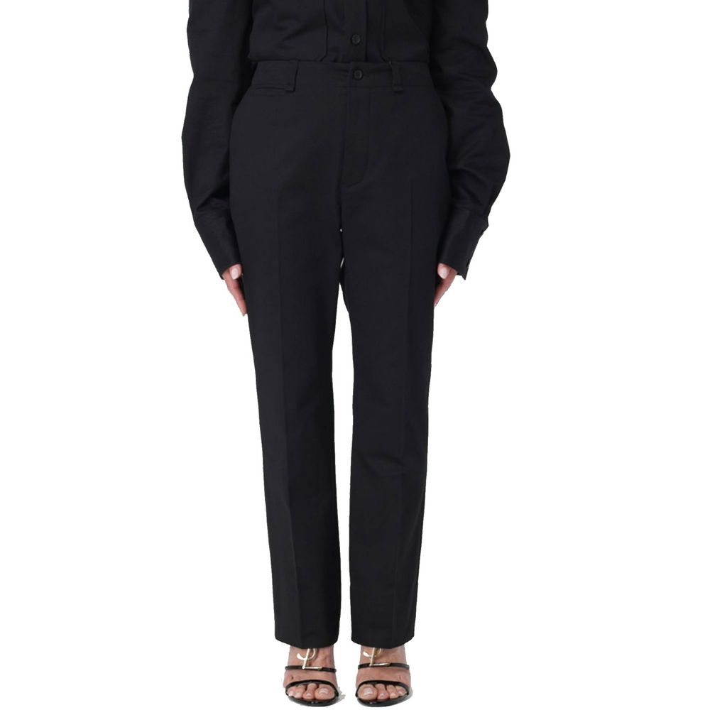 Saint Laurent Black Cotton Casual Pants