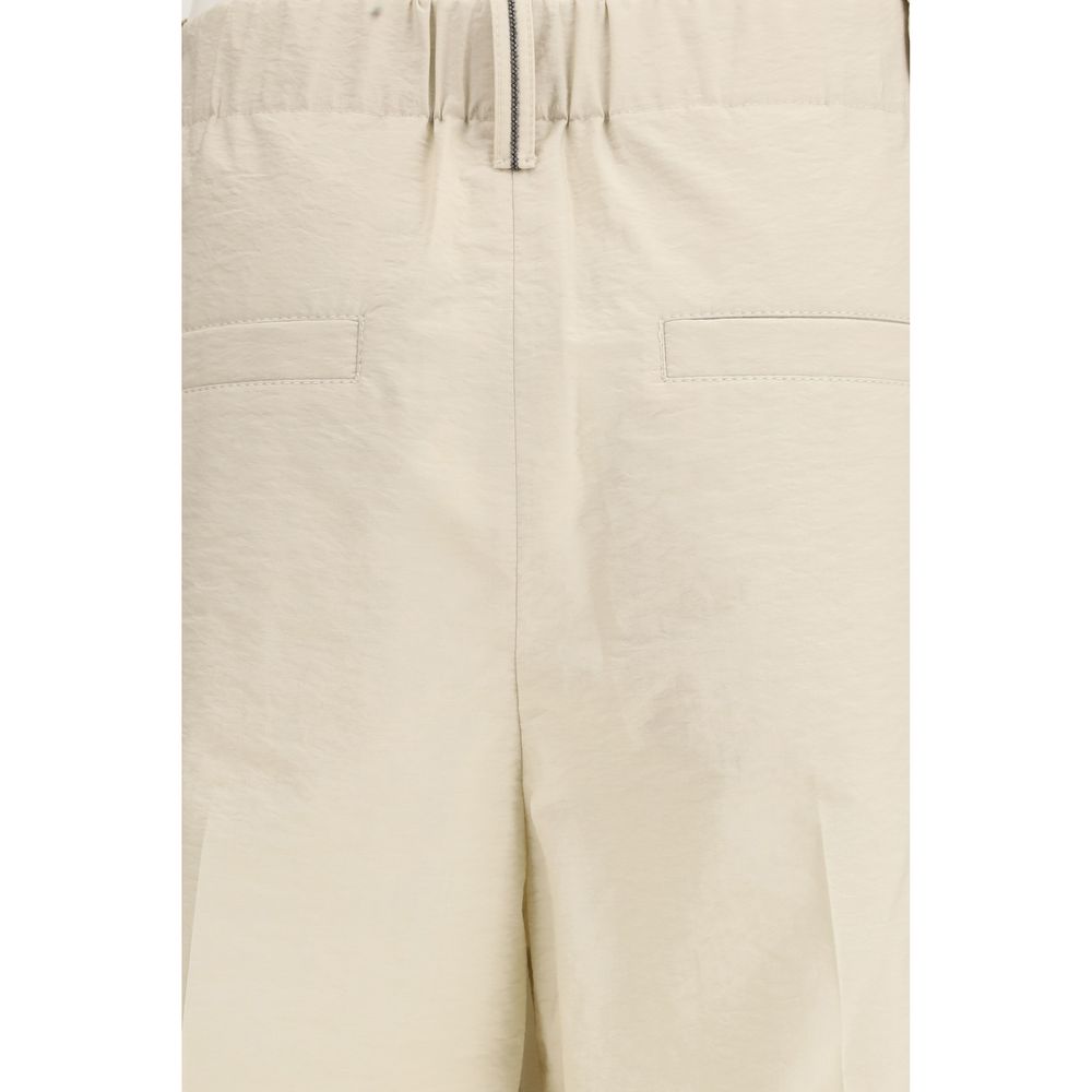 Brunello Cucinelli Beige Cotton Casual Pants