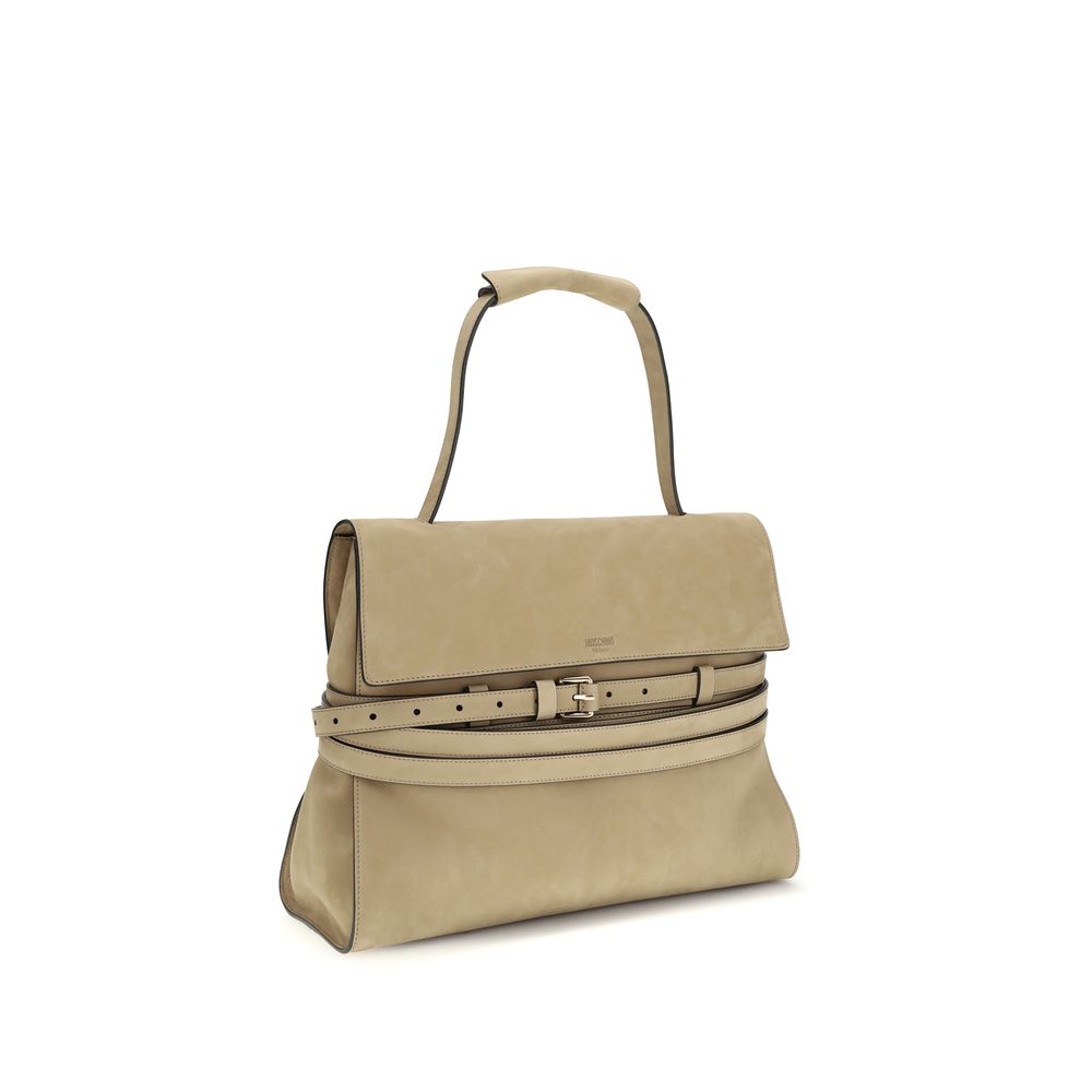 Moschino Beige Calf Leather Bos Taurus Handbag