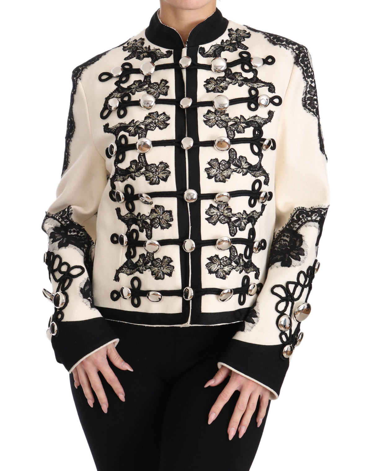 Chaqueta elegante barroca en blanco roto de Dolce &amp; Gabbana