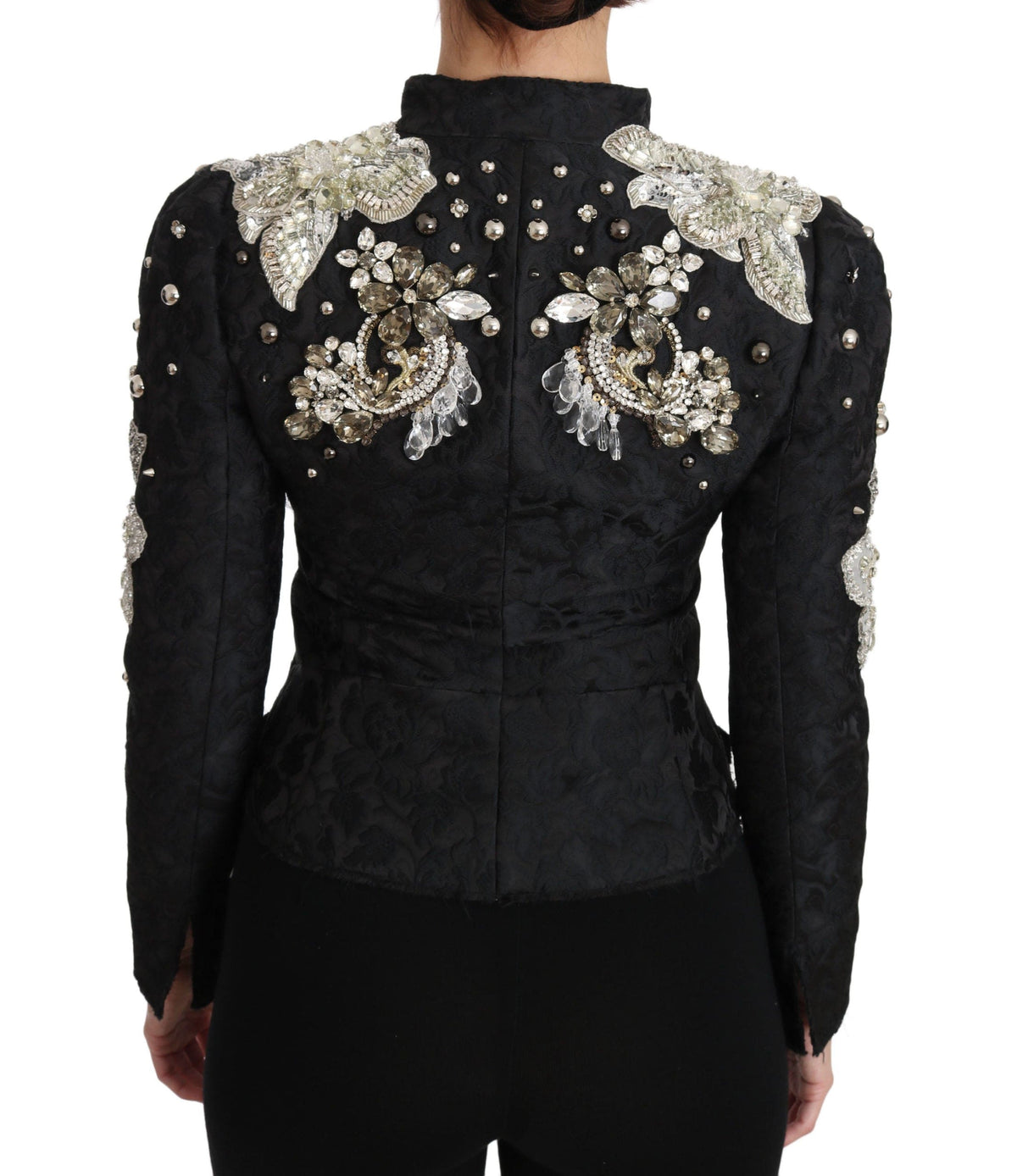 Chaqueta elegante barroca negra y plateada de Dolce &amp; Gabbana