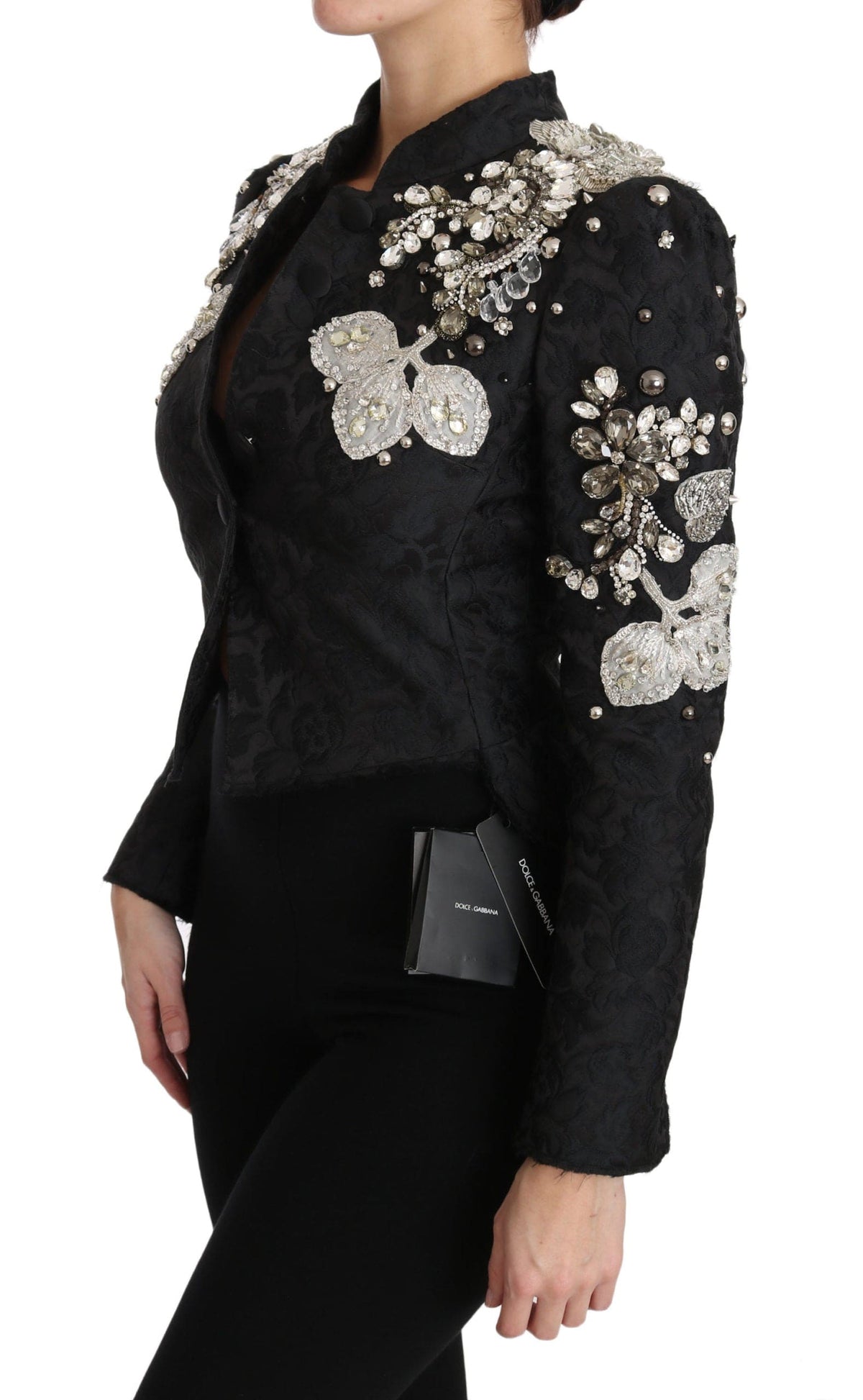 Veste baroque élégante noire argentée Dolce &amp; Gabbana