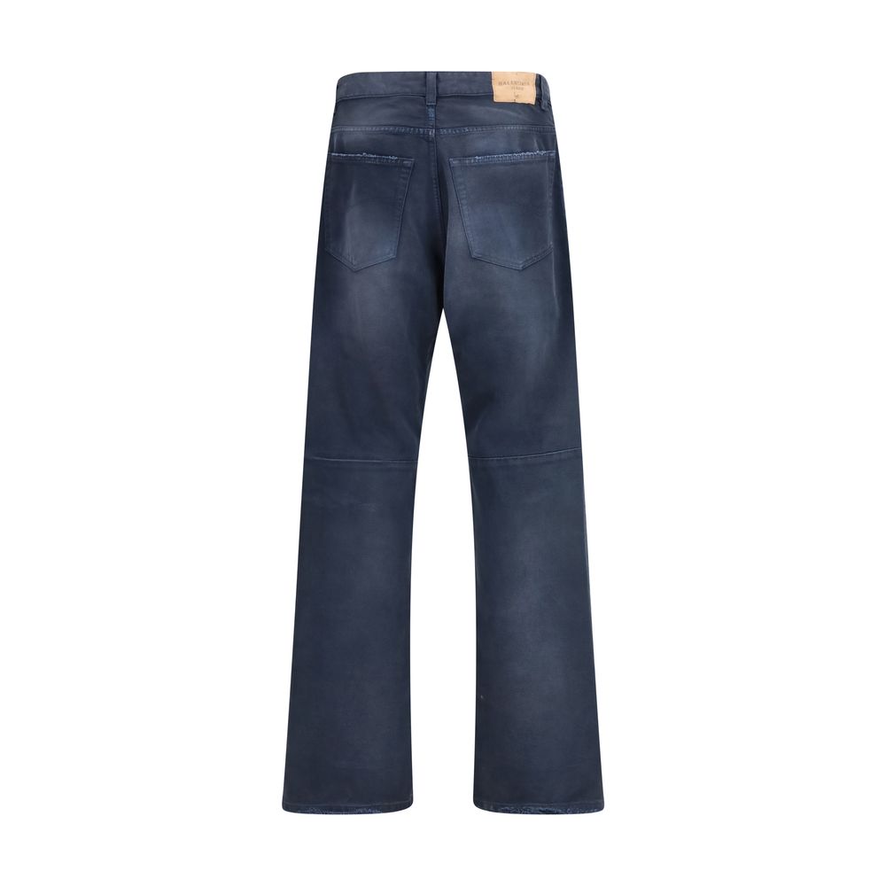 Balenciaga Blue Cotton Relaxed Fit Jeans