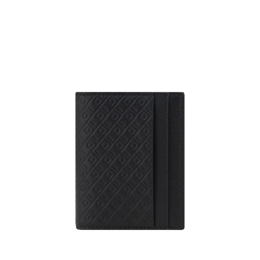 Ferragamo Black Calf Leather Bos Taurus Wallet