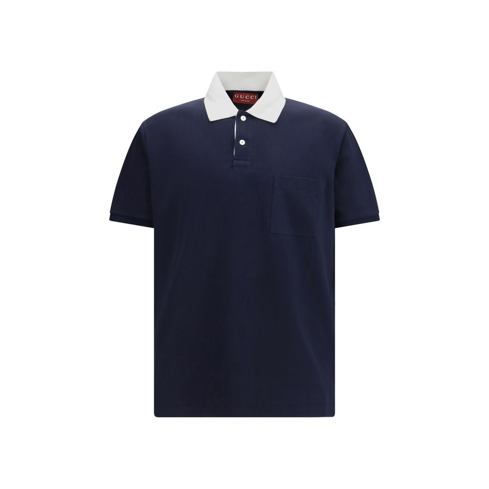 Gucci Blue Cotton Polo Shirt