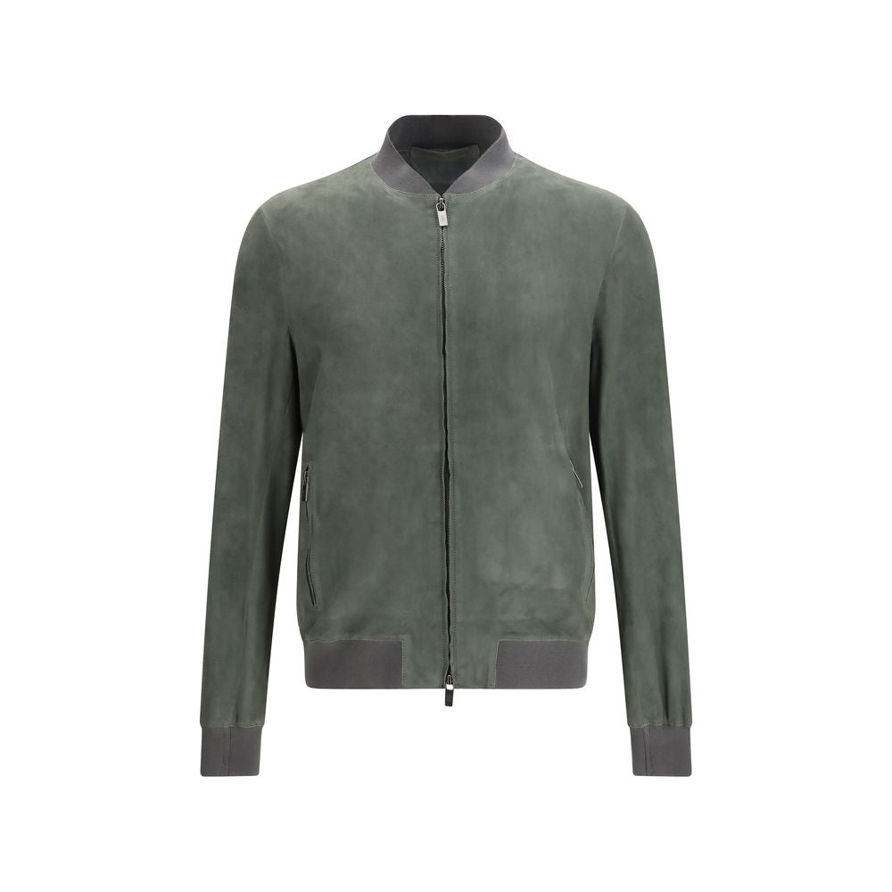 Salvatore Santoro Bicolor Calf Leather Bos Taurus Bomber