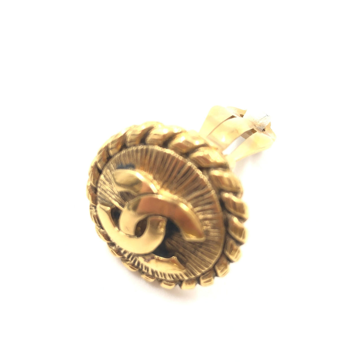 Chanel Gold Plated CC Clip On Earrings