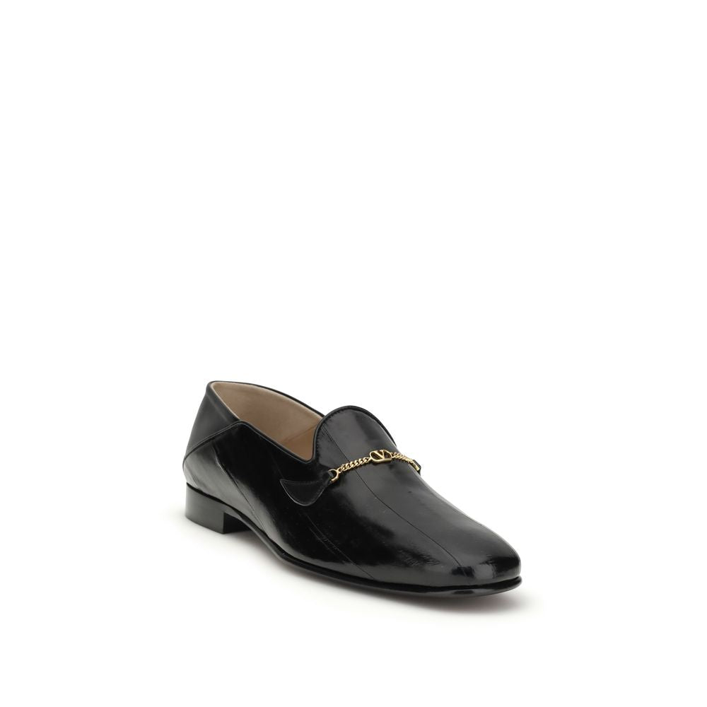 Valentino Garavani Black Hagfish Slip-On Loafers