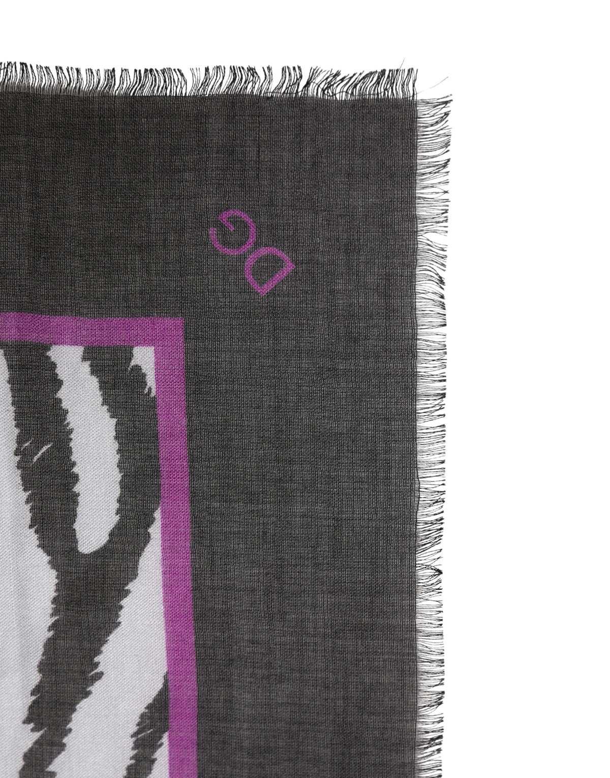 Dolce & Gabbana White Black Zebra Pattern Shawl 255cm x 132cm Men Scarf