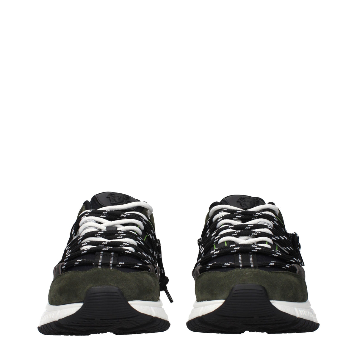 Versace Gray Leather Sneakers