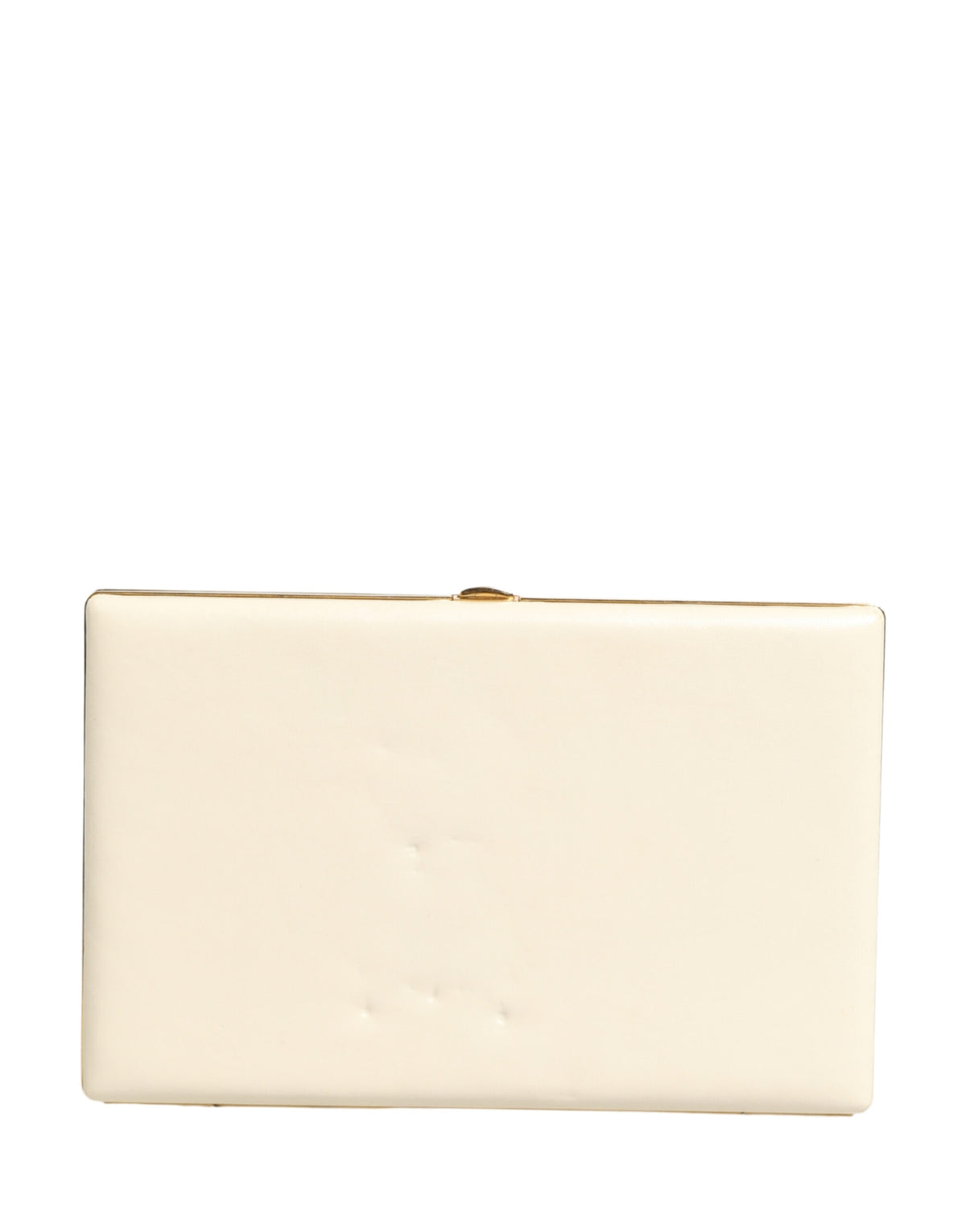 Dolce & Gabbana White Lambskin Leather Clutch Evening Women Purse Bag