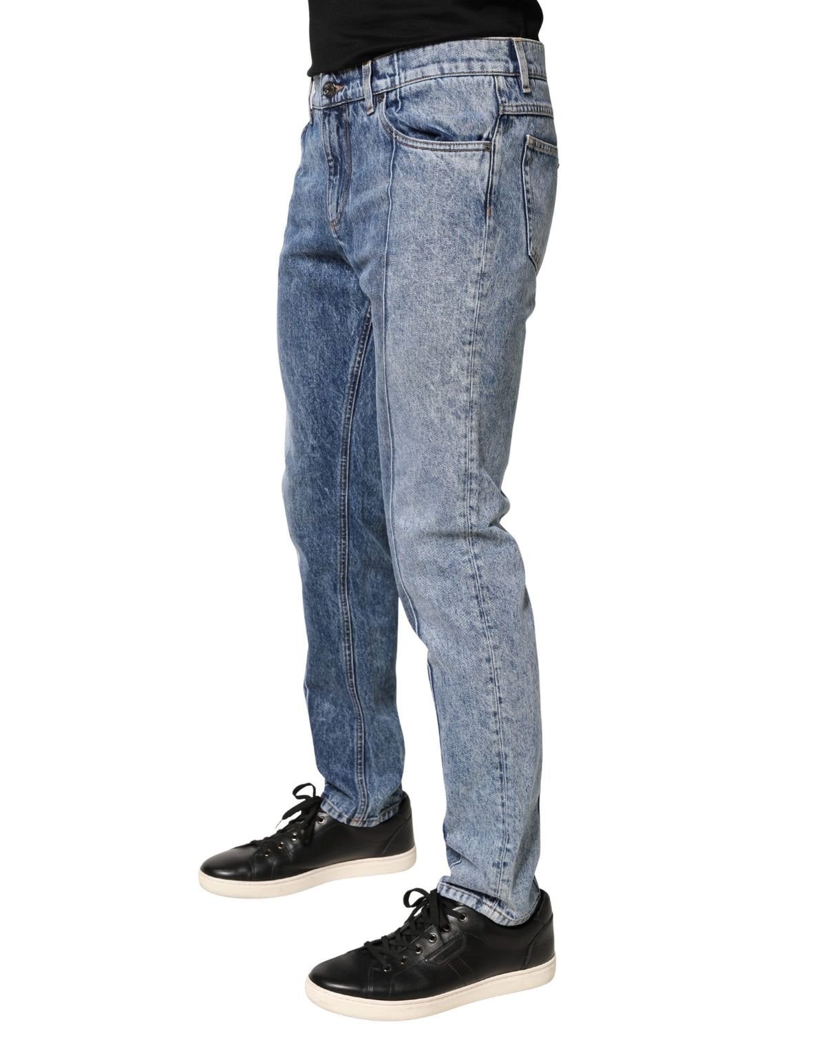 Dolce & Gabbana Two Tone Blue Cotton Regular Men Denim Jeans
