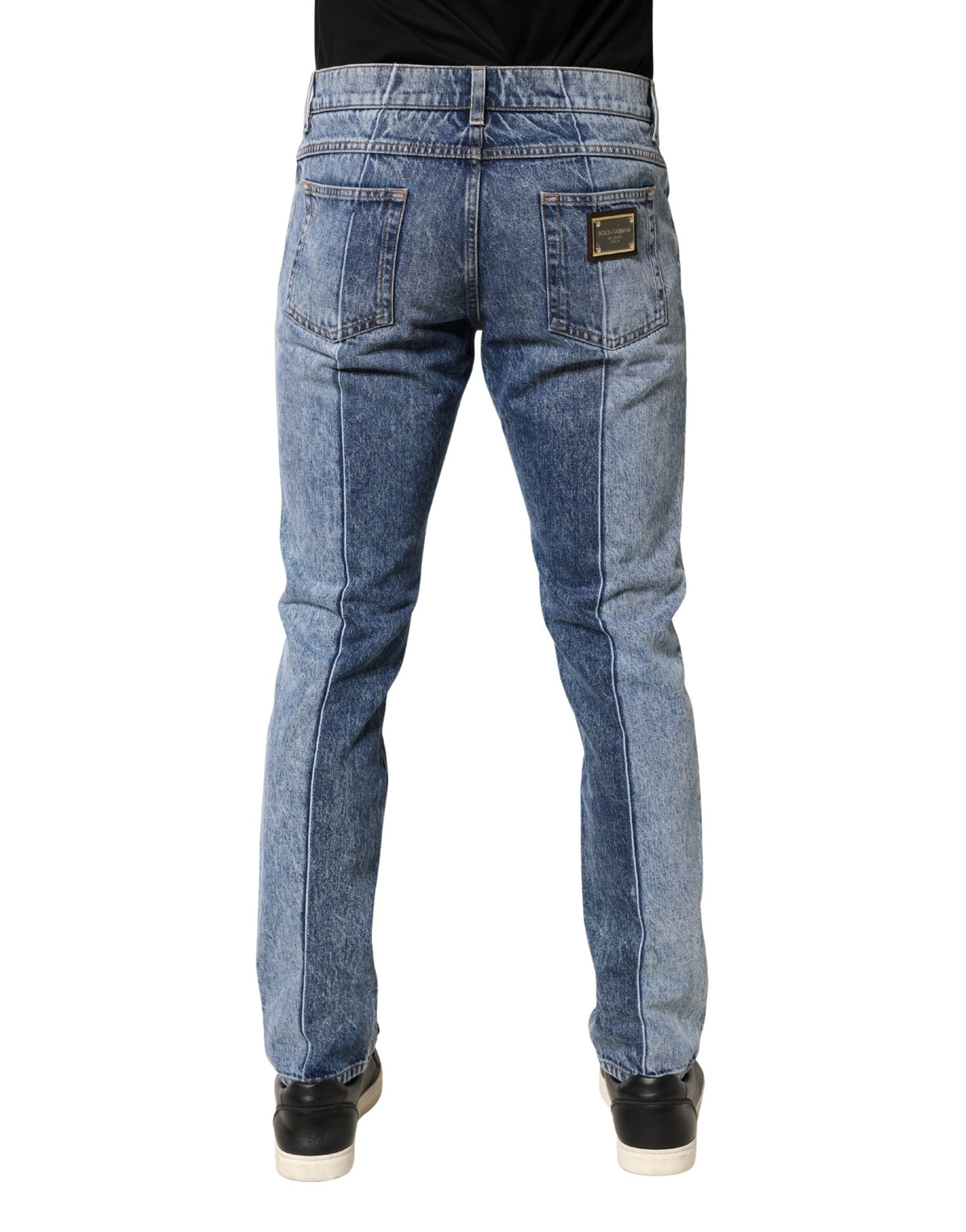 Dolce & Gabbana Two Tone Blue Cotton Regular Men Denim Jeans