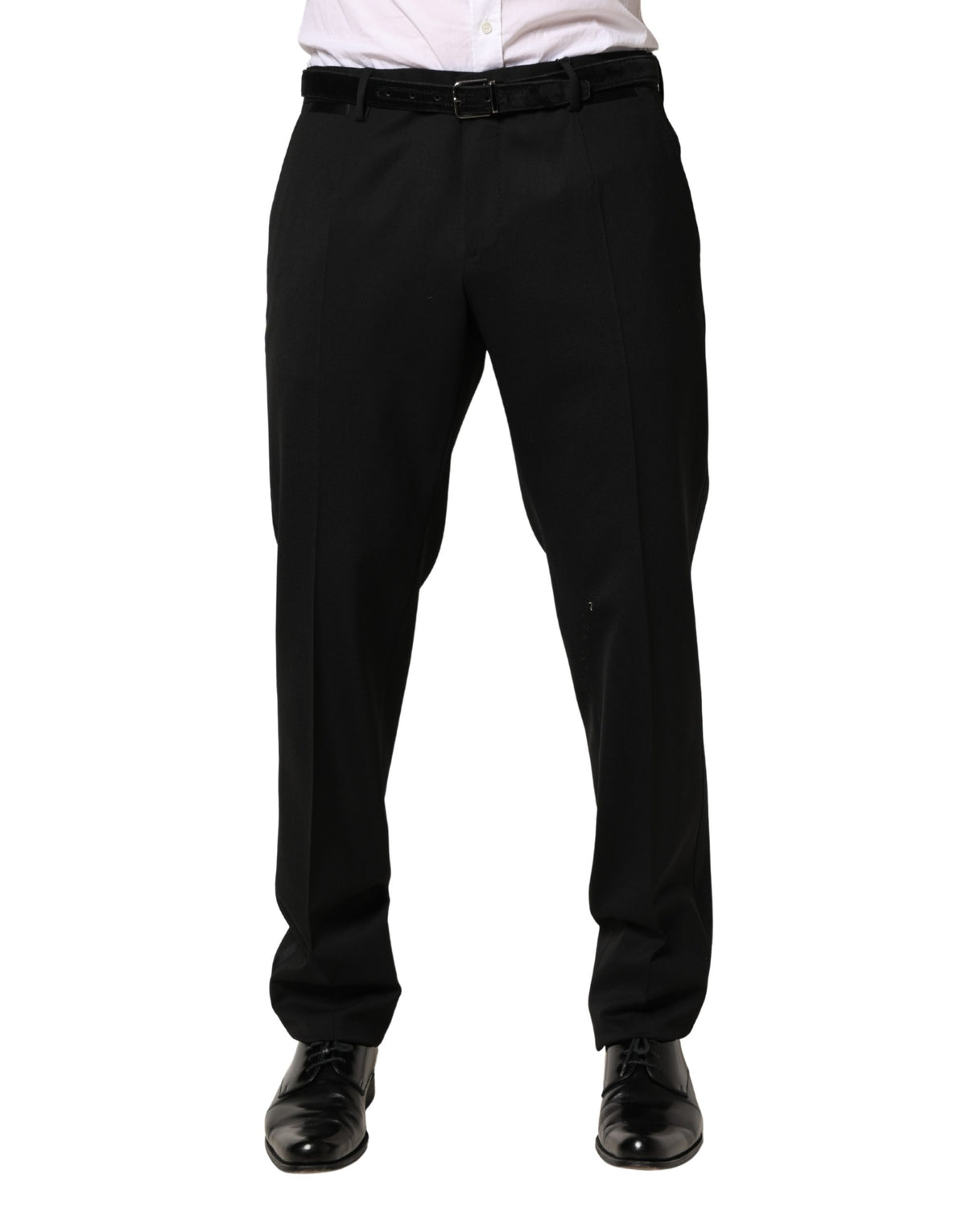 Dolce & Gabbana Black Wool Skinny Men Dress Trouser Pants