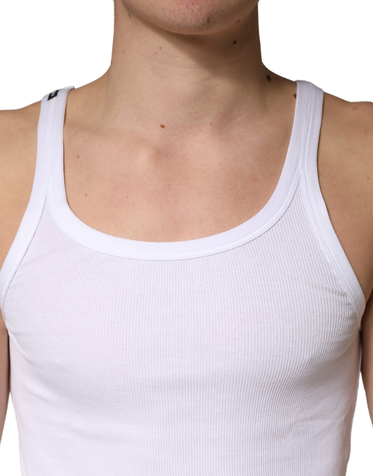 Dolce & Gabbana White Sleeveless Round Neck Tank Top T-shirt