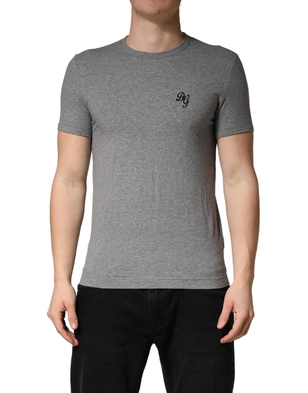 Dolce & Gabbana Gray DG Logo Crew Neck Men Underwear T-shirt