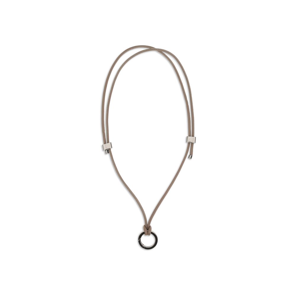 Brunello Cucinelli Black Calf Leather Bos Taurus Necklace