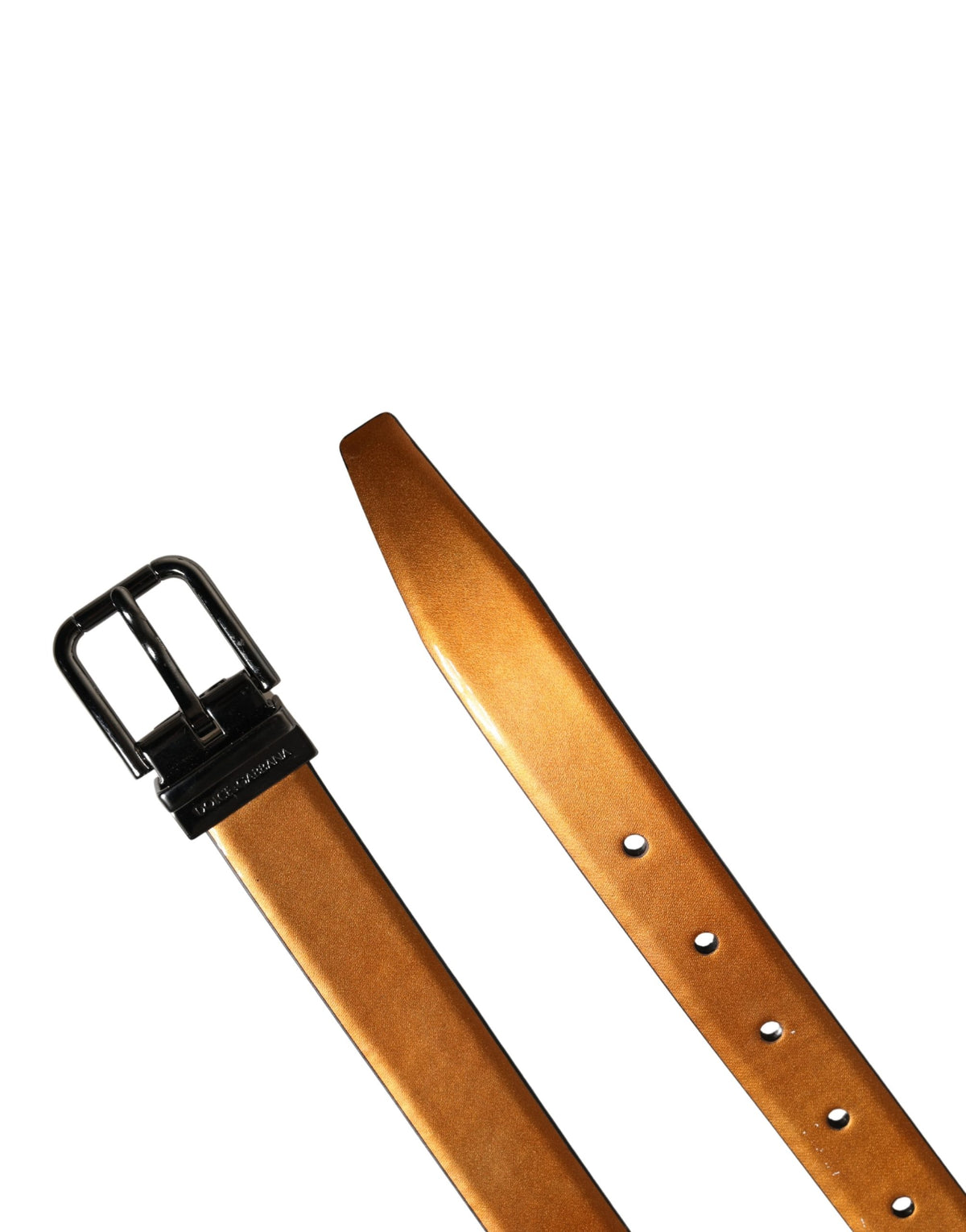 Dolce & Gabbana Men Brown Classic Leather Metal Buckle Belt