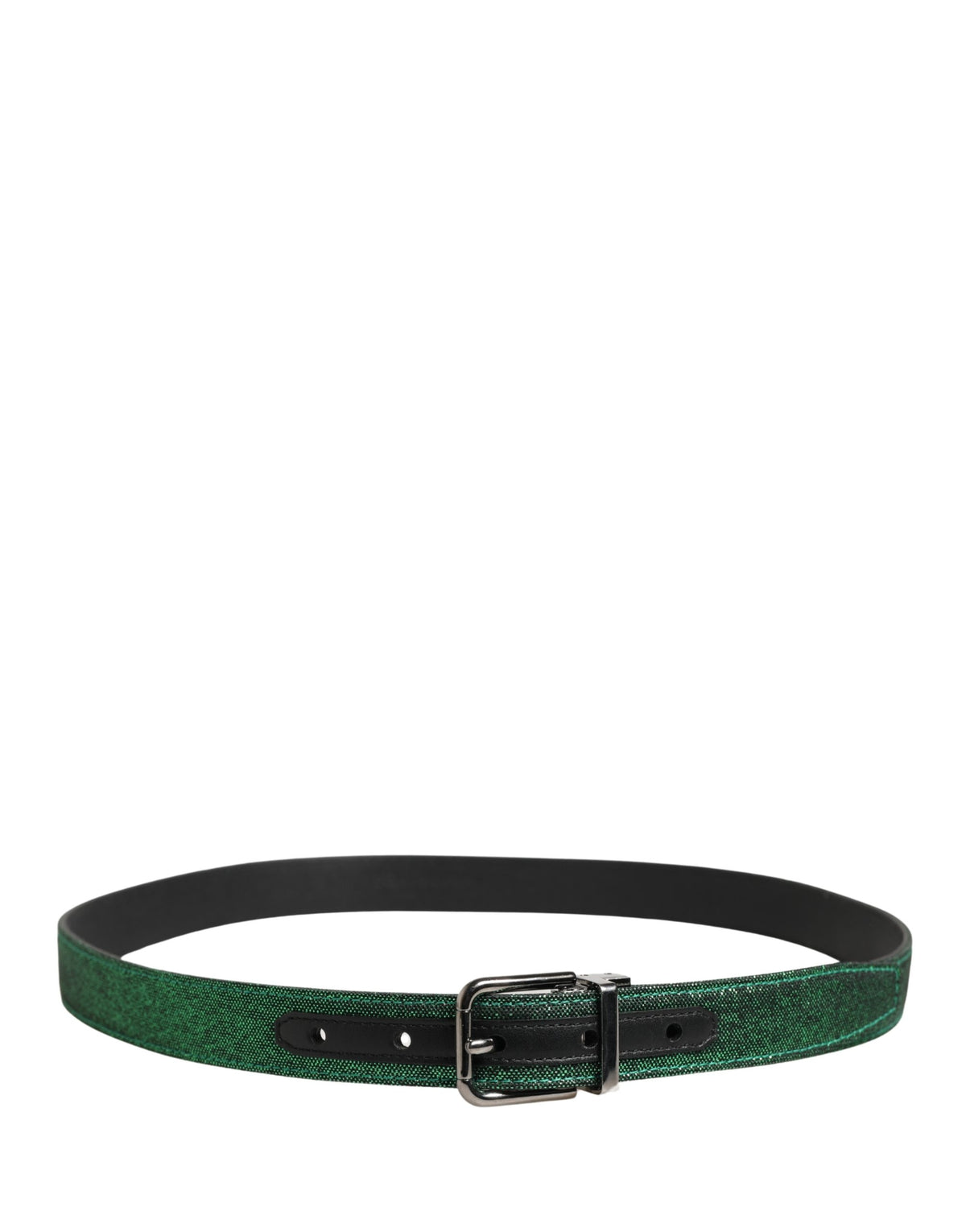 Dolce & Gabbana Men Green Lurex Polyester Metal Buckle Belt